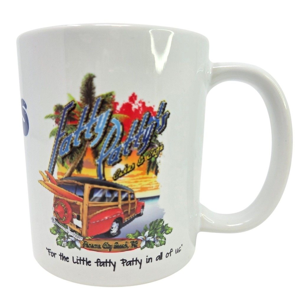Fatty Patty Southern Cafe Coffee Mug Panama City Beach FL Woody Wagon Surf Art